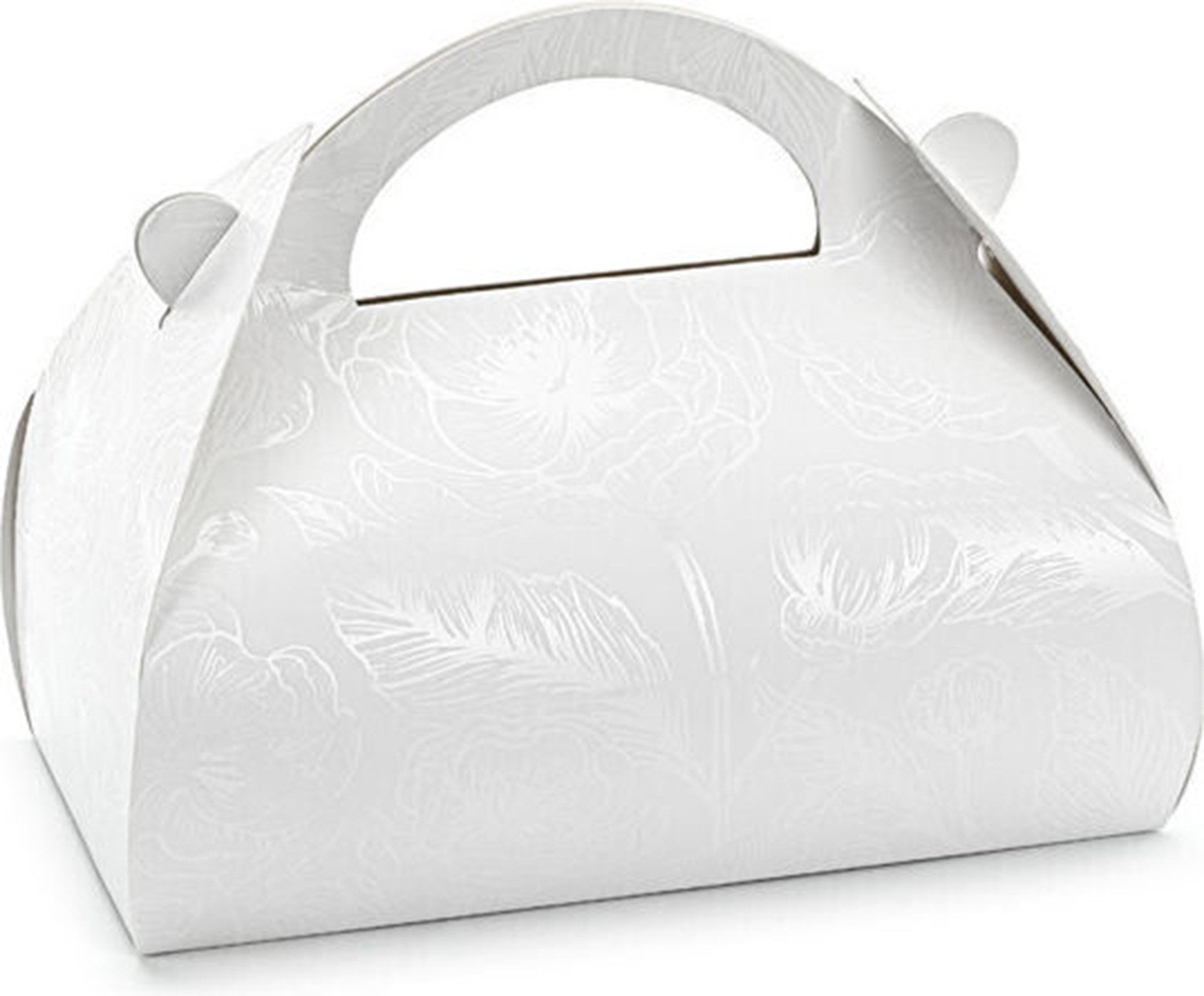 partydeco Kuchentransportbox, Papier, Tortenschachtel mit Griff 16x15x8cm für Torten Kuchen 10er Set Weiß