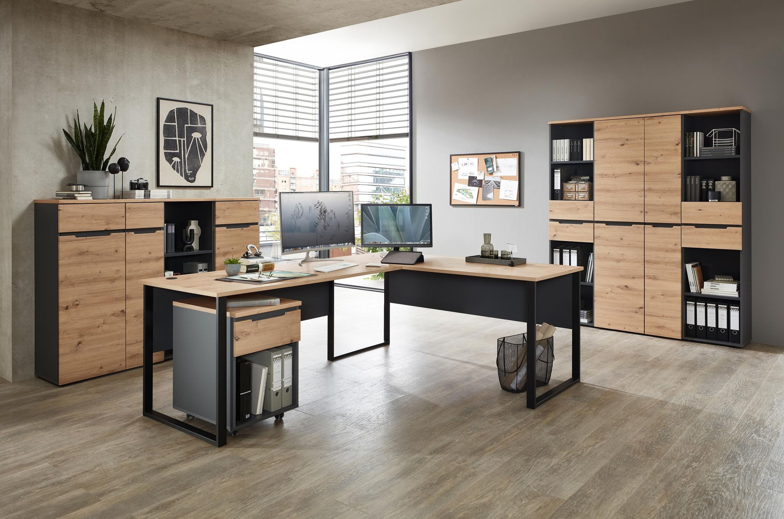 Innostyle Büromöbel-Set Komplettbüro MEMPHIS IV 8-teilig günstig online kaufen