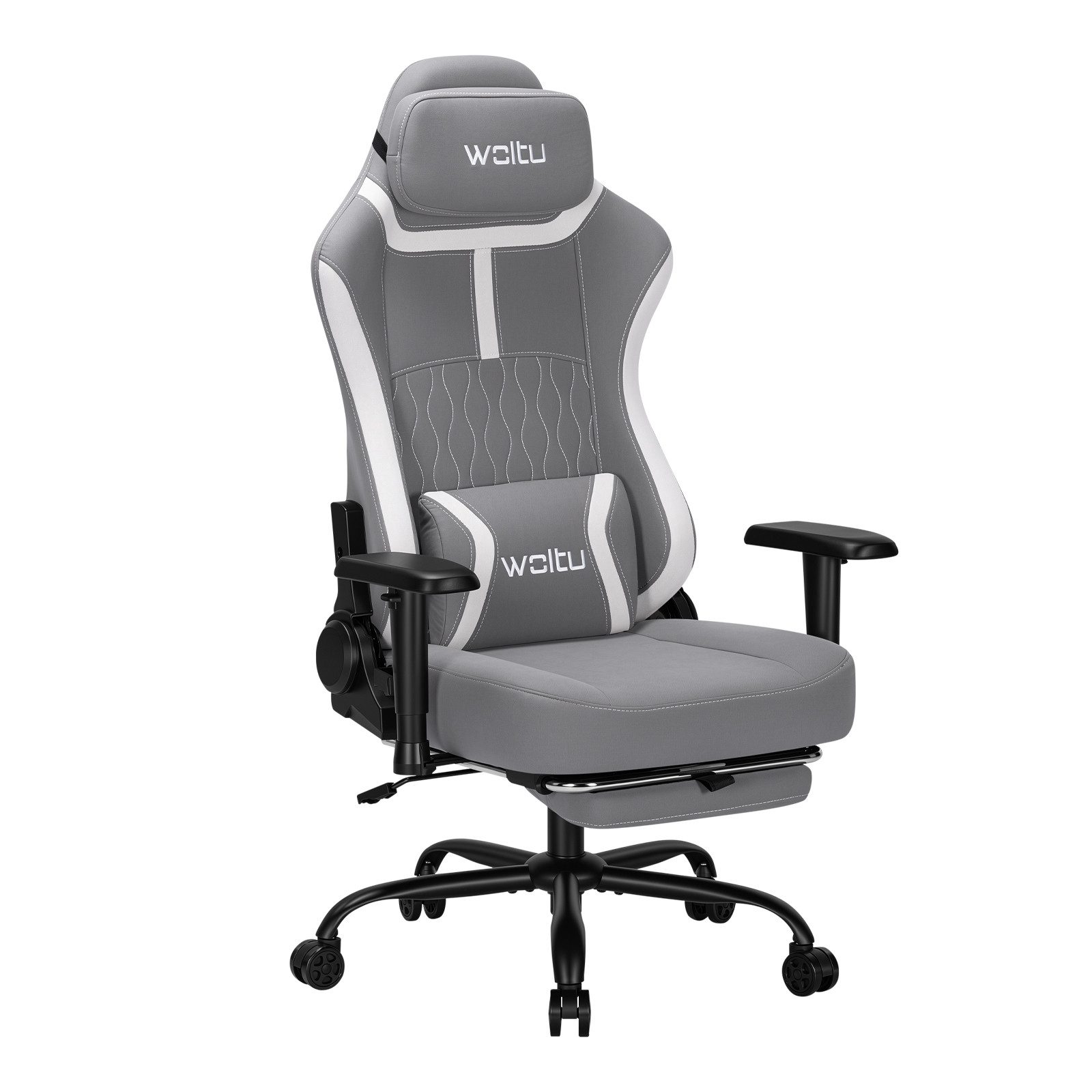 Woltu Gaming-Stuhl (1 St), Ergonomisch Gamer Stuhl 2D mit Lendenkissen verstellbaren Armlehnen
