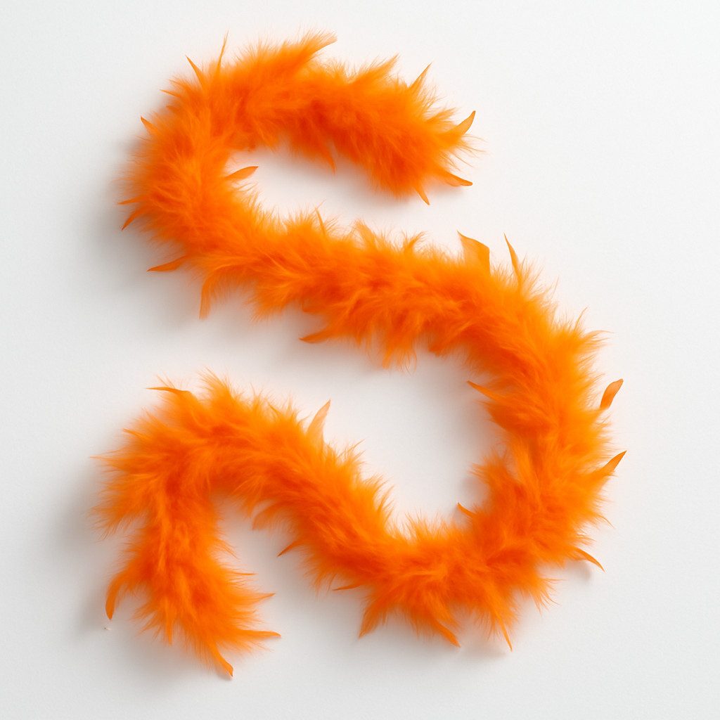 Boland Kostüm-Flügel Federboa Orange 180 cm 85% Federn 15% Baumwolle Kostüm Zubehör, Flauschig, farbenfroh, vielseitig kombinierbar