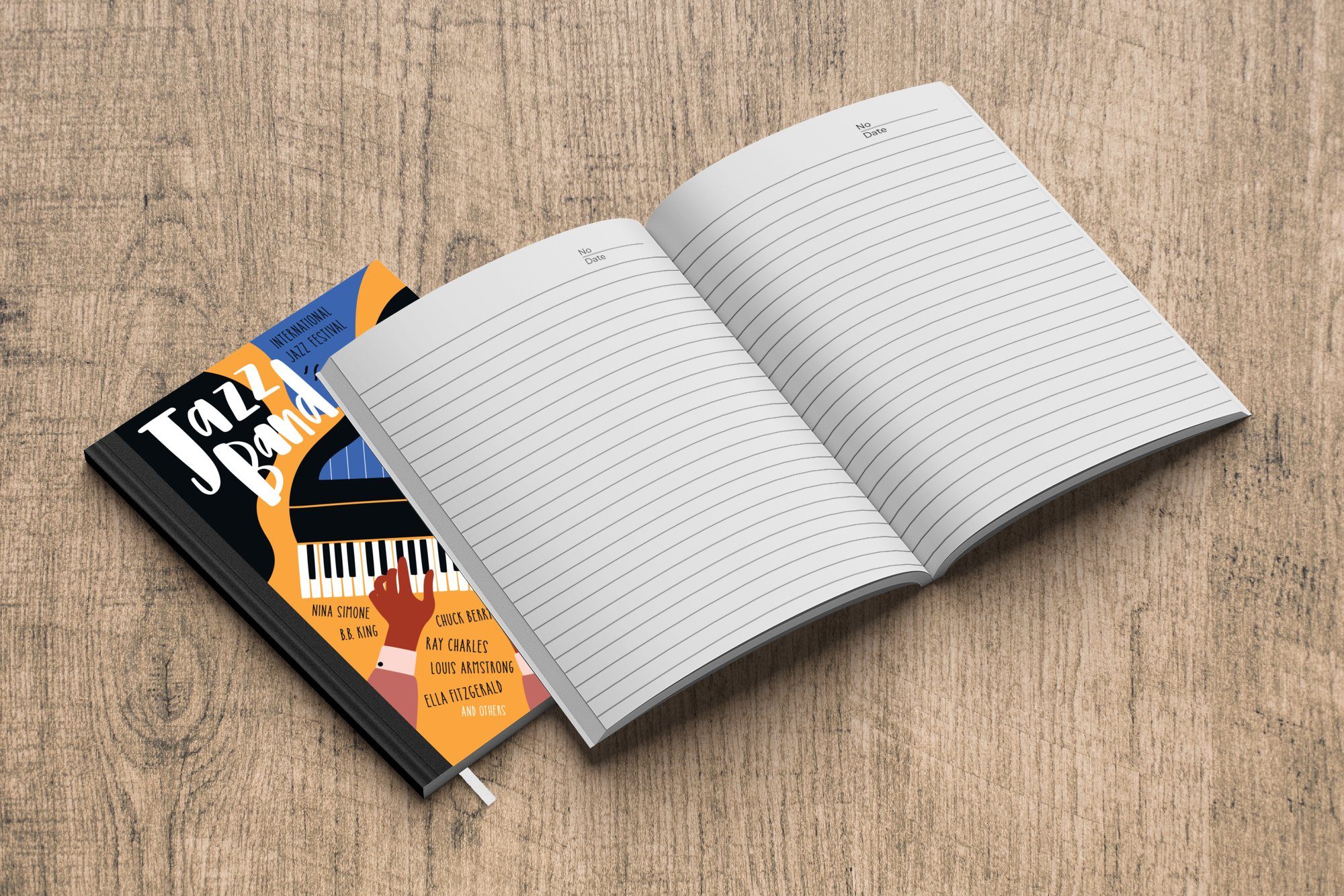 98 Notizbuch - Merkzettel, Seiten, Journal, Notizheft, A5, - Zitate, Jazzband - MuchoWow Musik Klavier Haushaltsbuch Tagebuch,