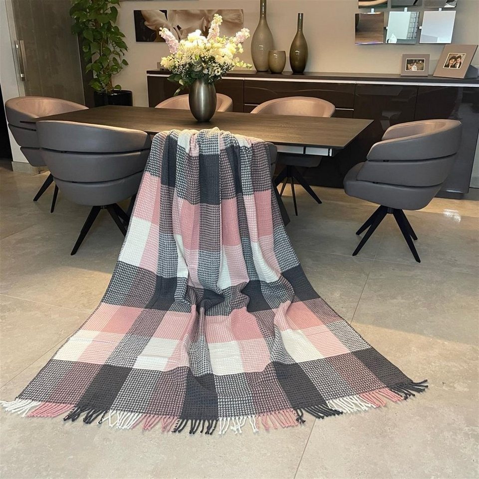 Plaid Plaid Kuscheldecke flauschig Tagesdecke, Baumwolldecke hochwertige,  SEI Design, Sofadecke - Wohndecke, Aus 58% Baumwolle, 32% Polyacryl, 10%  Polyester hergestellt