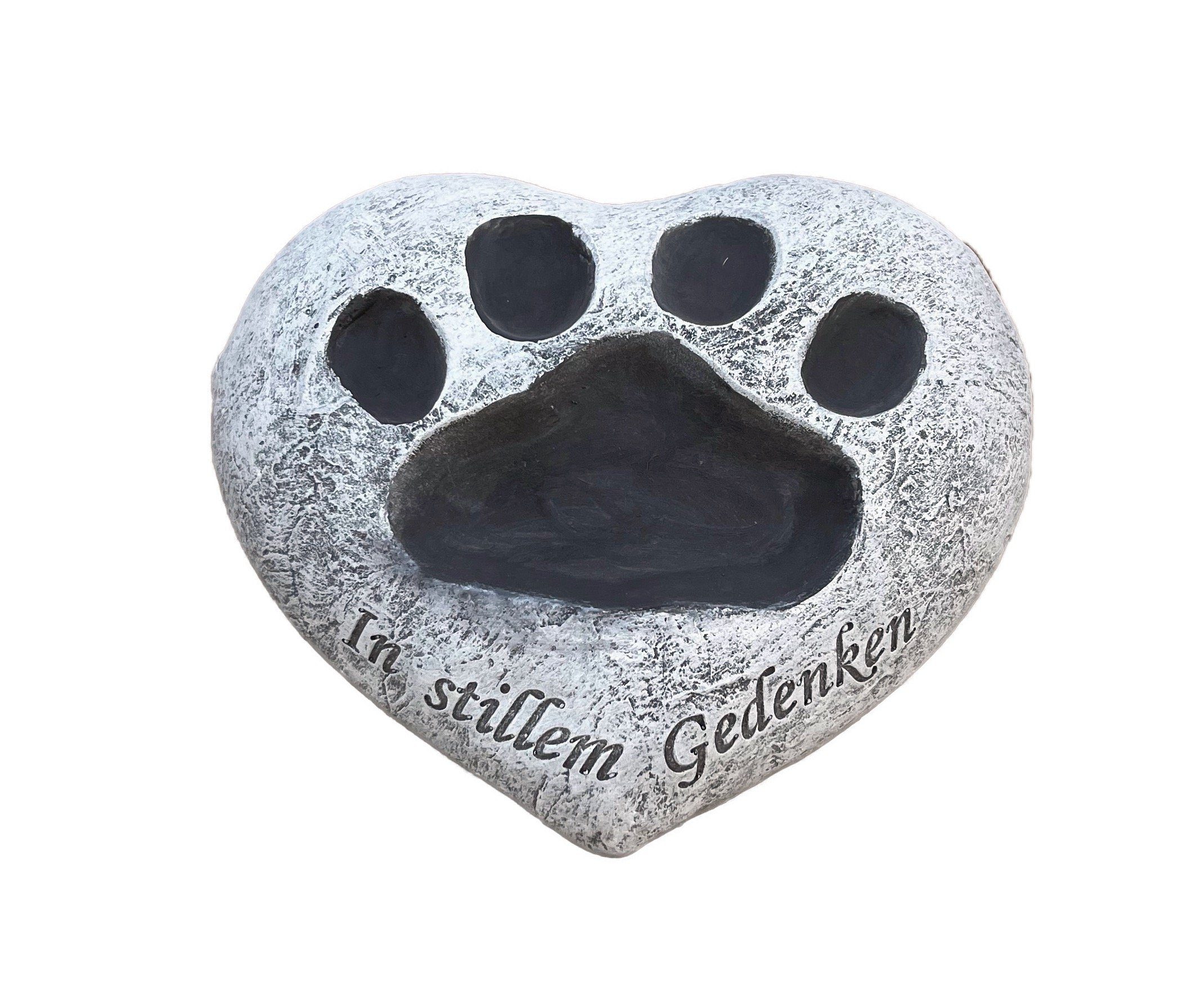 Herz " mit Steinfigur Style Gedenken Pfote In and stillem Gartenfigur Tiergrabschmuck Stone