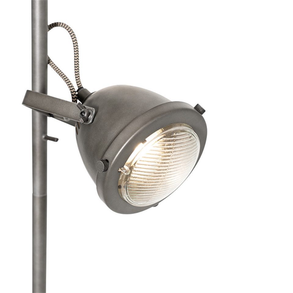 Qazqa Stehlampe Emado, ohne Leuchtmittel, Warmweiß, QAZQA Stehlampe, gu10, Stahl, Stahl, Industrie