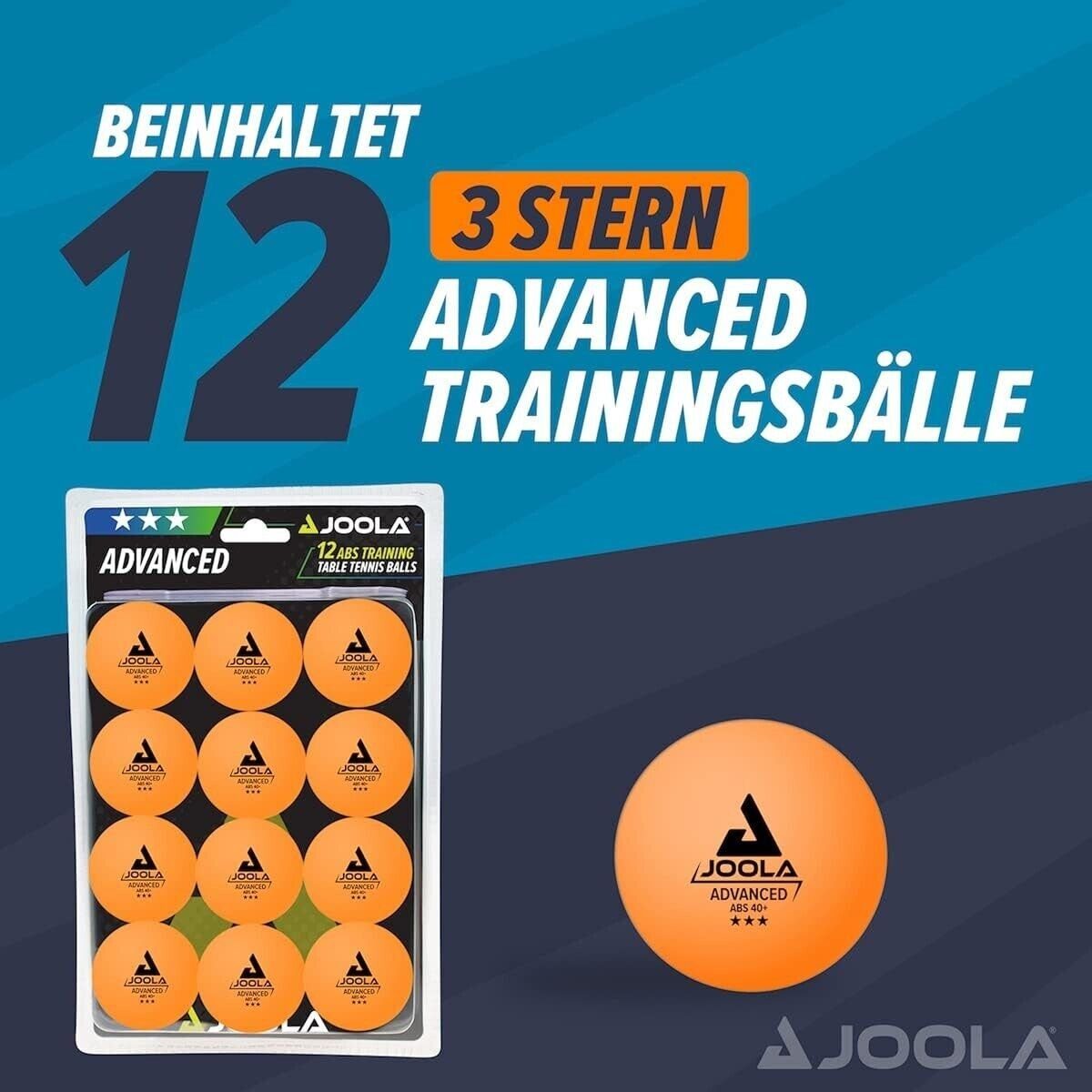 Tischtennisball Table 3 Star,Orange Pong Stück 12x Freizeit Ping Training 40mm Tennis Balls,Training (12er-Pack), Joola Tischtennis Bälle Erwachsener 12