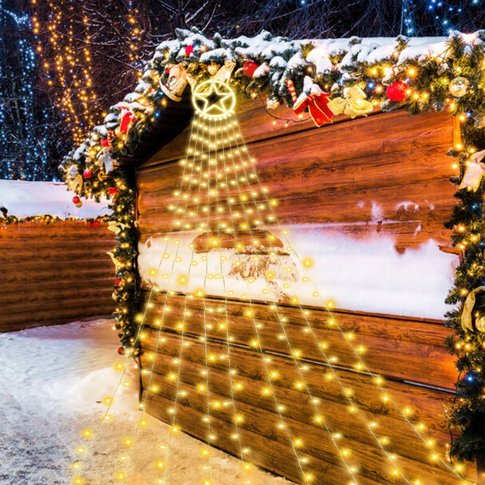 Lichterkette Tanzhalle Warmweiß Baum Lospitch Weihnachtsbaum Lichterkette LED-Lichterkette LED