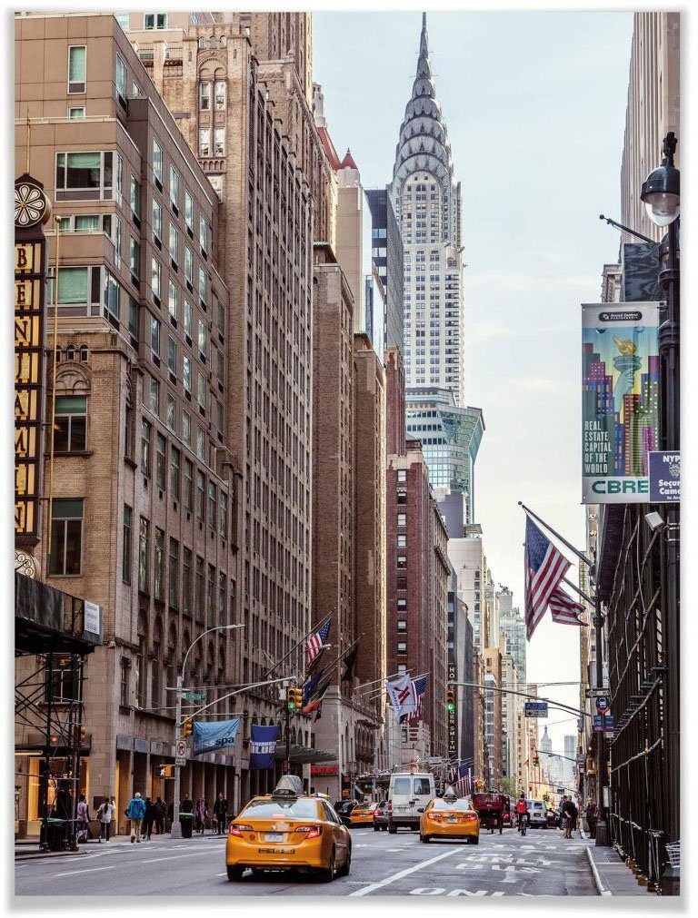 Wall-Art Poster Chrysler Building New York, Gebäude (1 St), Poster, Wandbild, Bild, Wandposter