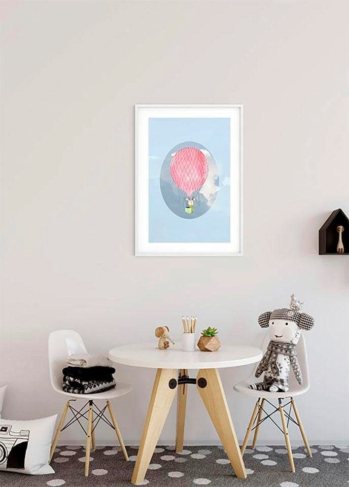 Komar Poster Happy Balloon Blue, Kinderzimmer, Figuren Wohnzimmer (1 Schlafzimmer, St)