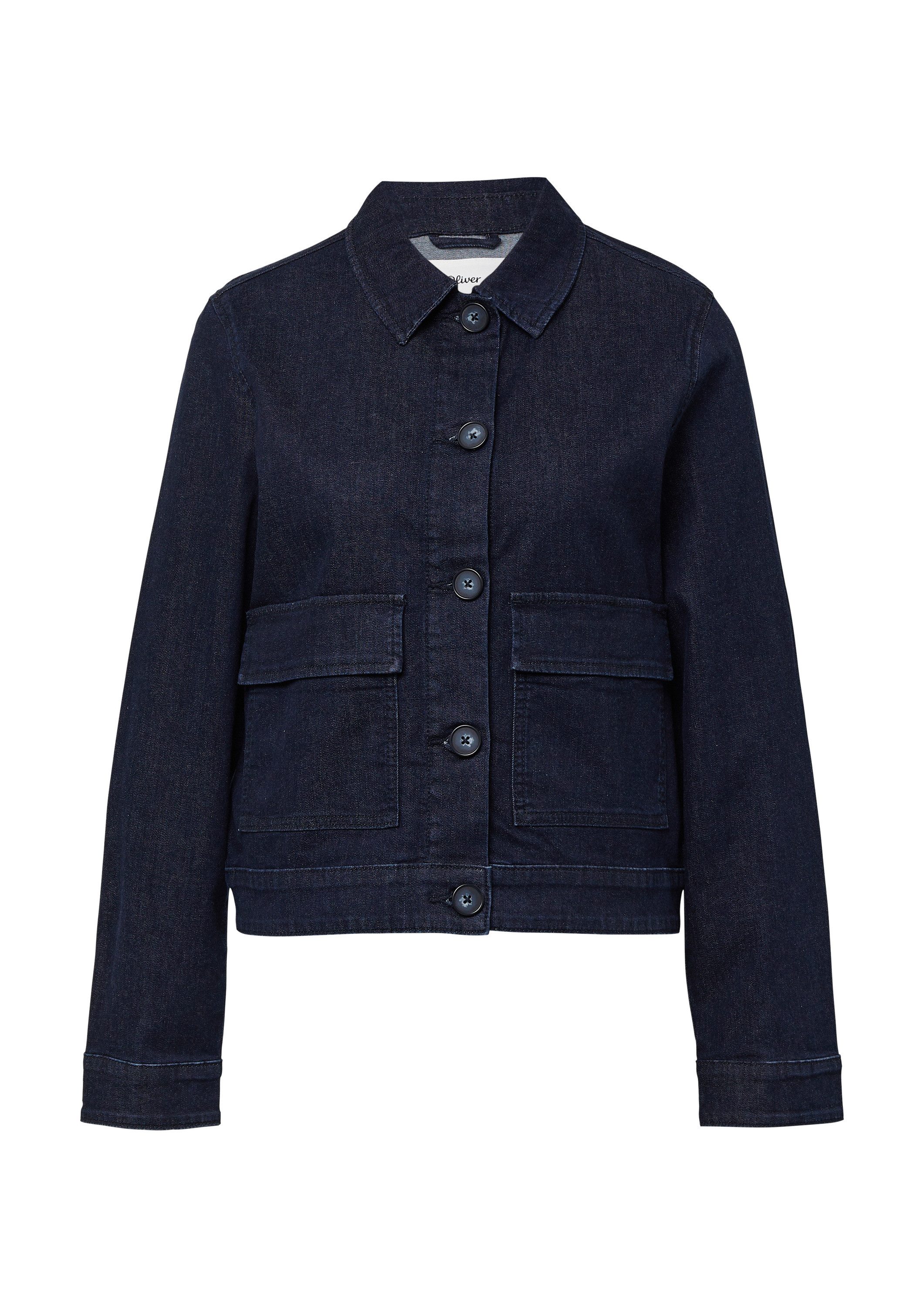s.Oliver Funktionsjacke Indoor-Jacke Elastische Denimjacke mit Pattentasche günstig online kaufen