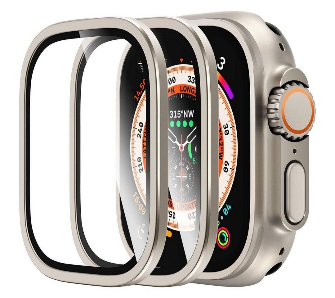 SmartUP Smartwatch-Hülle für Apple Watch Ultra 3 49mm Display Titan Schutz Full Screen Full 9H, Displayschutzglas