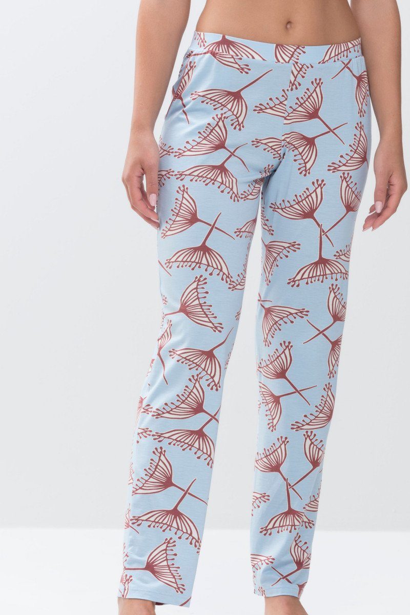 Mey Loungehose Mey Lounge Hose Lang Air blue (1 Stück, 1-tlg., 1 Stück) elastischer Bund