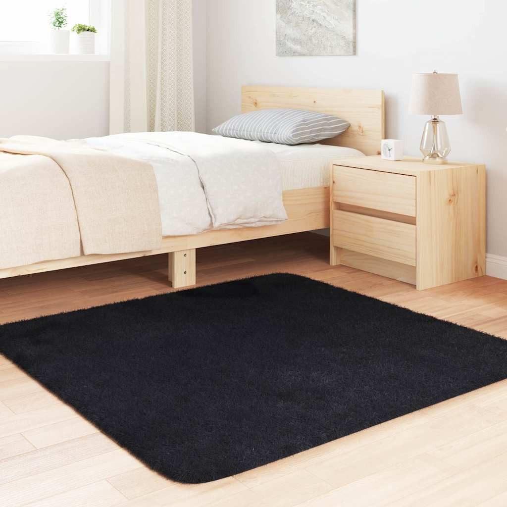 vidaXL Teppich Teppich Shaggy Hochflor NAVARRA Schwarz 120x120 cm Polyester günstig online kaufen