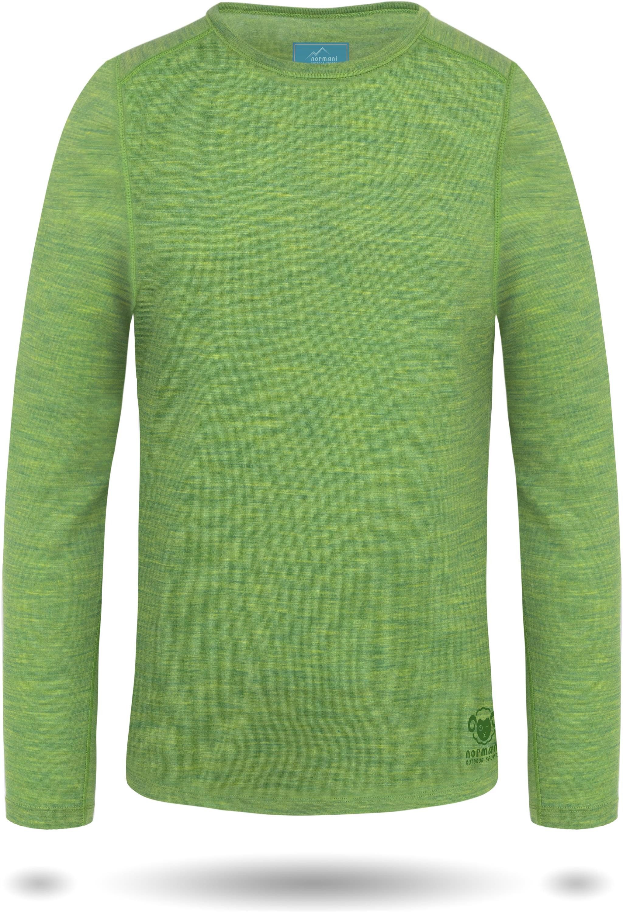 normani Funktionsshirt Kinder Merino Langarm Broome Thermounterwäsche aus 100% Bio-Merinowolle für Junge und Mädchen