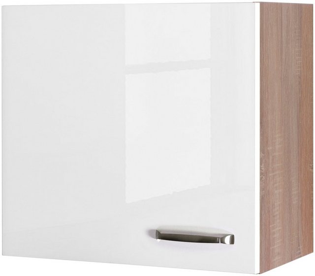 Flex-Well Exclusiv Oberschrank Valero 60 cm x 55 cm Hochglanz Weiß-Sonoma Eiche