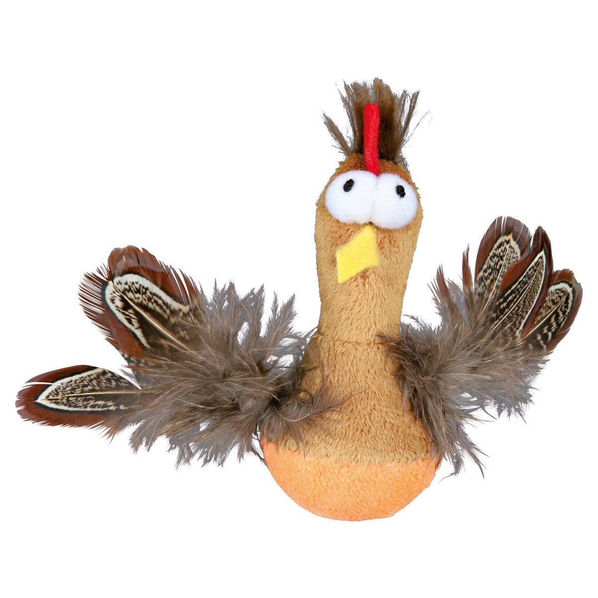 Tier-Beschäftigungsspielzeug Steh-auf-Huhn mit Federn und Sound