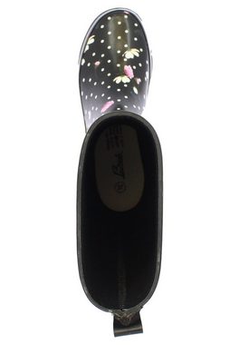 Beck Damen Gummistiefel Blumen- regen Gummistiefel (wasserdichte Stiefel, für trockene Füße bei Regenwetter) herausnehmbare innensohle, robuster weicher Naturkautschuk