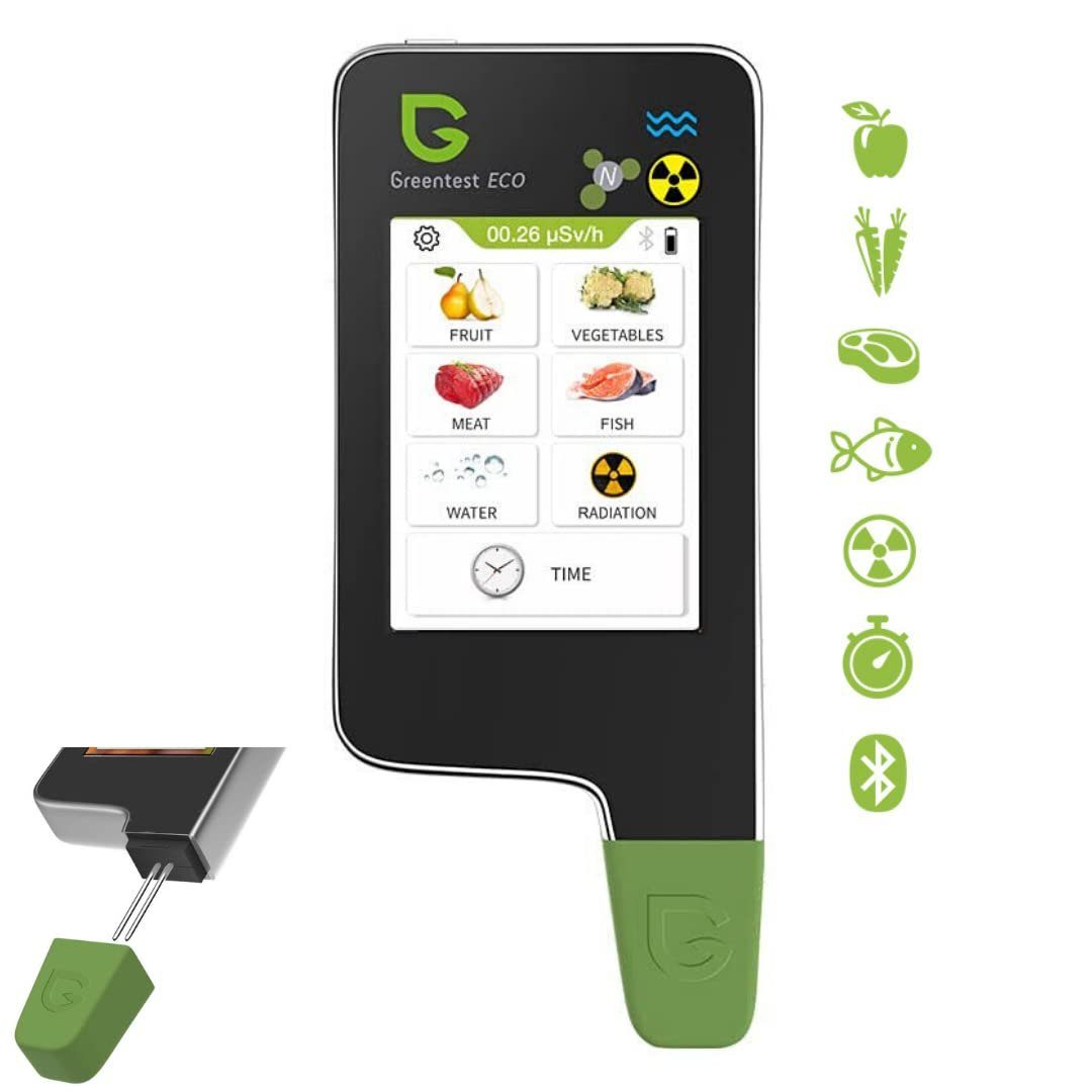 GREENTEST Sensor Greentest Eco 6 Schwarz Geigerzähler Strahlungsdetektor Nitrat Prüfer, (1-St), Strahlenmessgerät Nitrattester Obst Gemüse Fleisch Fisch