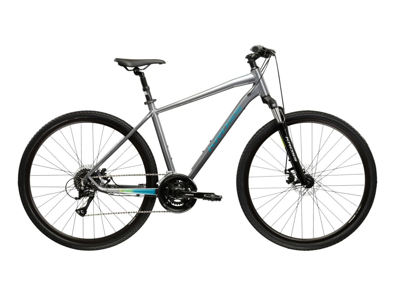 Kross Crossrad Evado 3.0 grau, 16 Gang Shimano ACERA M3020 Schaltwerk, Kettenschaltung