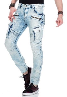 Cipo & Baxx Bequeme Jeans im Cargo-Style mit Deko-Zippern in Straight Fit