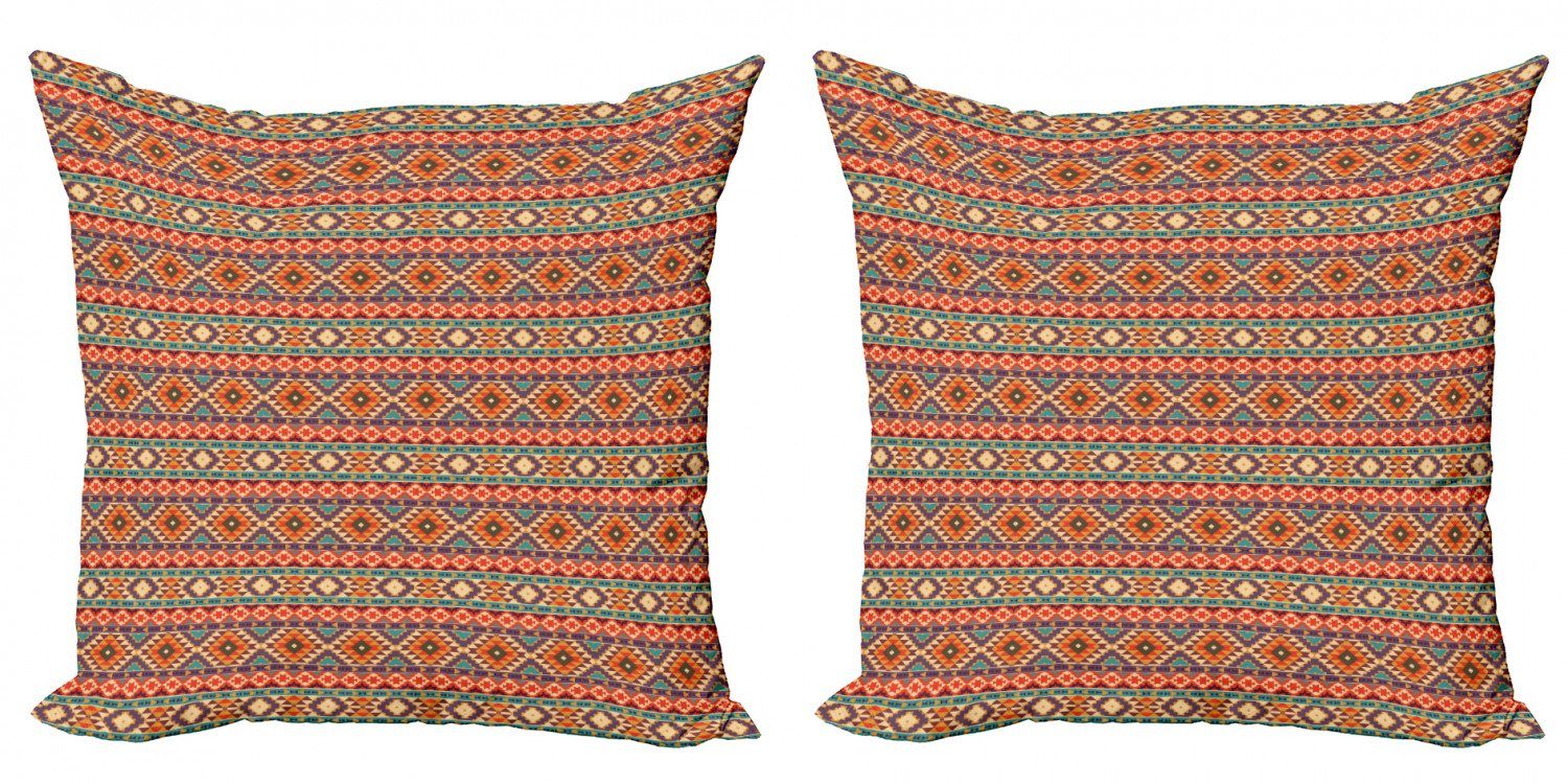 Kissenbezüge Modern Accent Doppelseitiger Digitaldruck, Abakuhaus (2 Stück), Aztekenmuster Peru Folk Pastellmotive