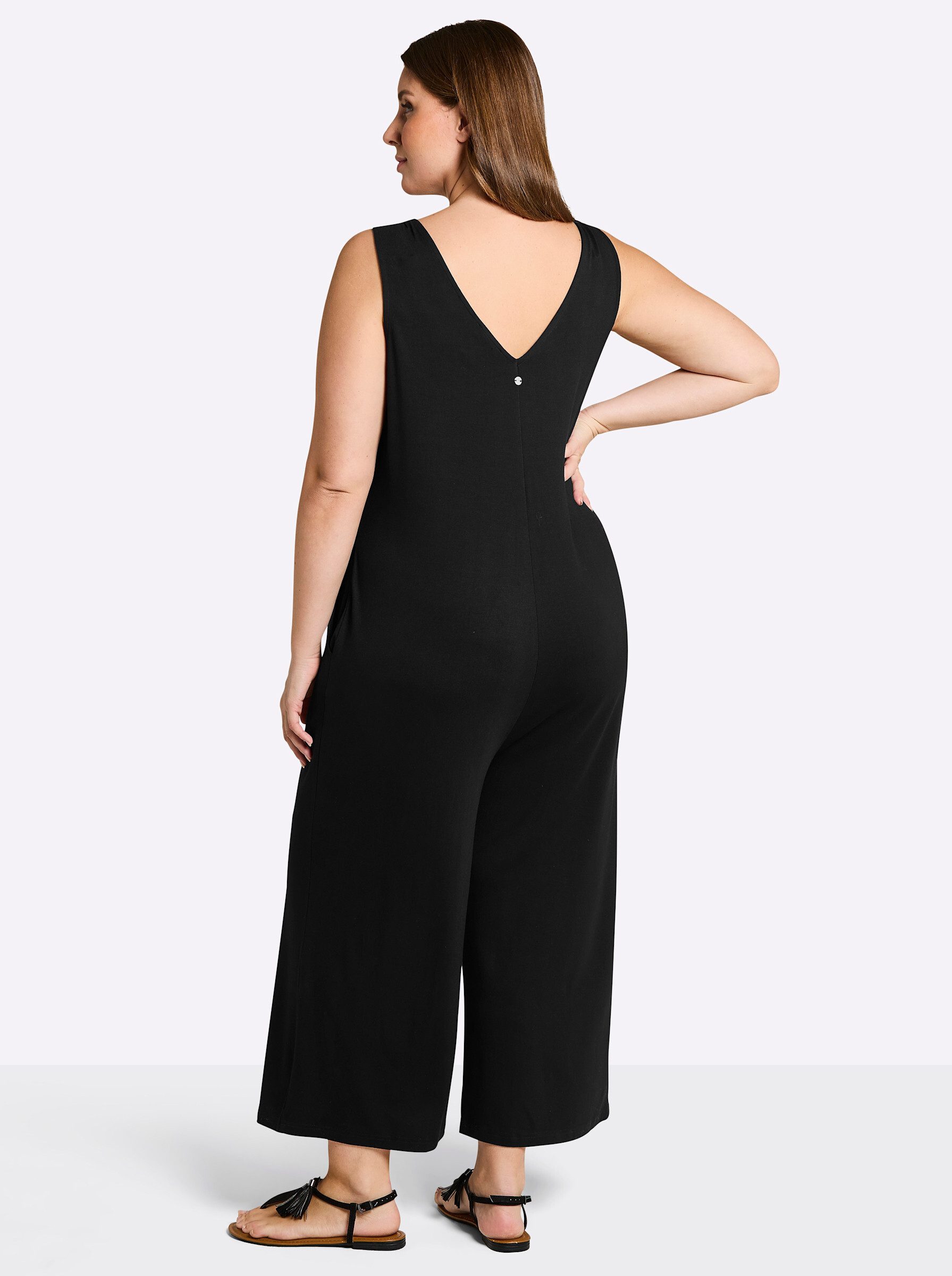 Sheego Strandkleid Jumpsuit Ärmellos