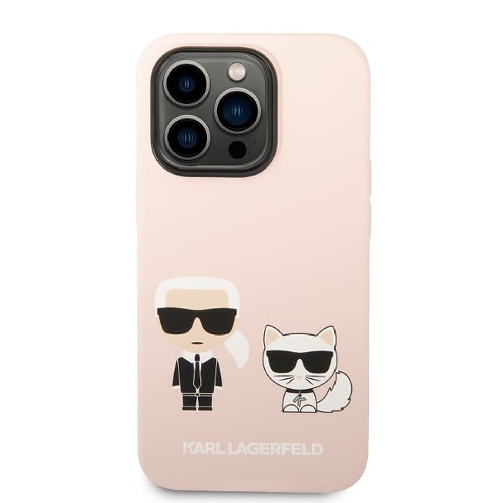 KARL LAGERFELD Handyhülle Schutzhülle Rückschale Handycover 6,7 Zoll, MagSafe, Mikrofaser-Innenfutter, Karl & Choupette