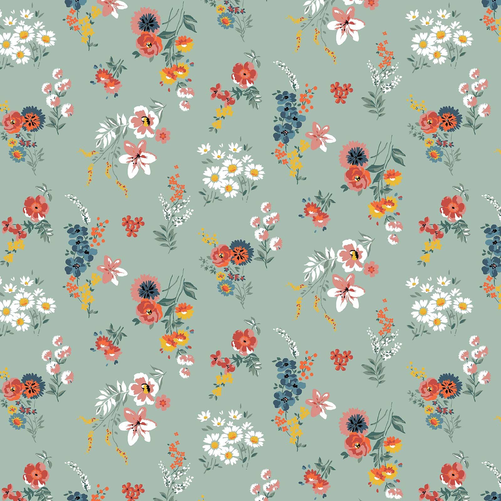 maDDma Stoff 0,5m Baumwollstoff BeHappy Motiv Flowerpower Halbmeterware 150cm breit, Motiv 10