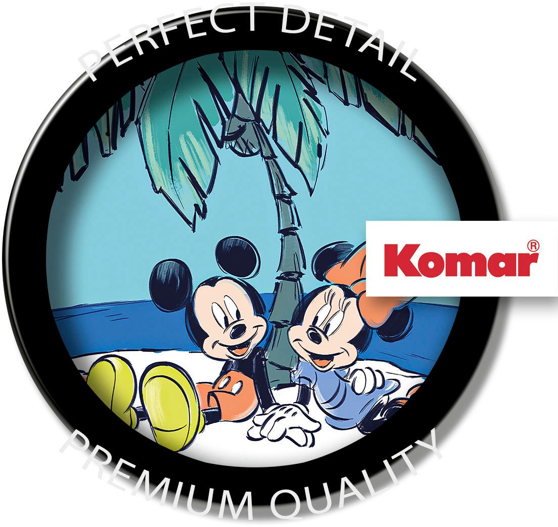 Komar Wandtattoo selbstklebendes Vlies, Mickey and Minnie Remote Island, Gr.125x125 cm (1 St), Künstler: Komar, rund und selbstklebend