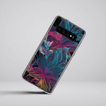 DeinDesign Handyhülle Neon Blumen bunt Neon Flower Power, Samsung Galaxy S10 Silikon Hülle Bumper Case Handy Schutzhülle
