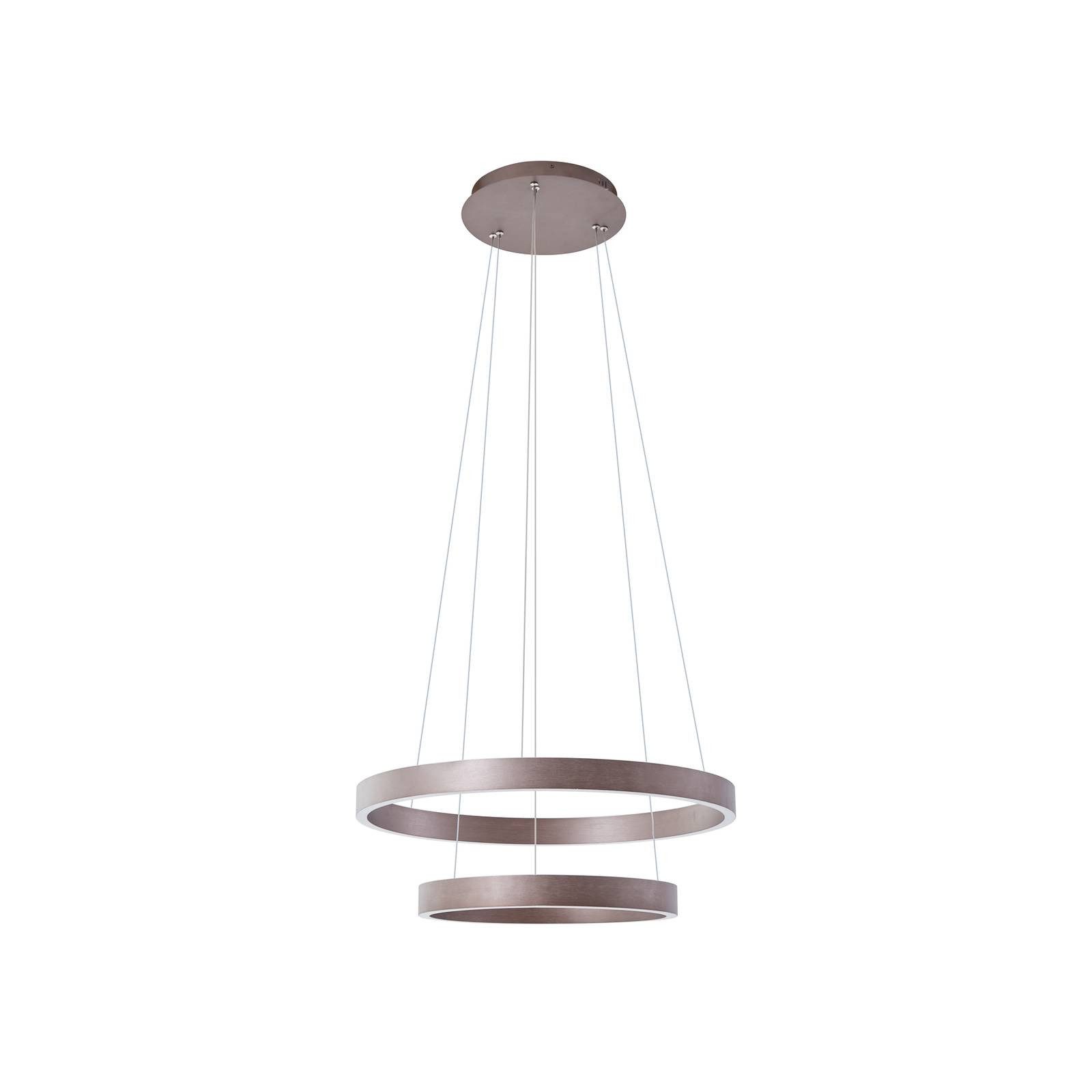 Lucande Hängeleuchte Yonam, LED, Metall, Braun Farbwechsel warmweiß / tageslicht IP20 mit Fernbedienung, LED 86 W gesamt, Farbwechsel warmweiß / tageslicht