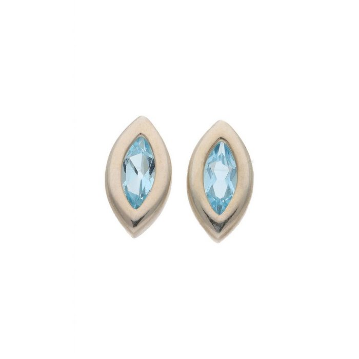 JuwelmaLux Paar Ohrstecker Ohrstecker Silber Ohrringe Blautopas (2-tlg) Damen Ohrstecker Silber 925/000 inkl. Schmuckschachtel