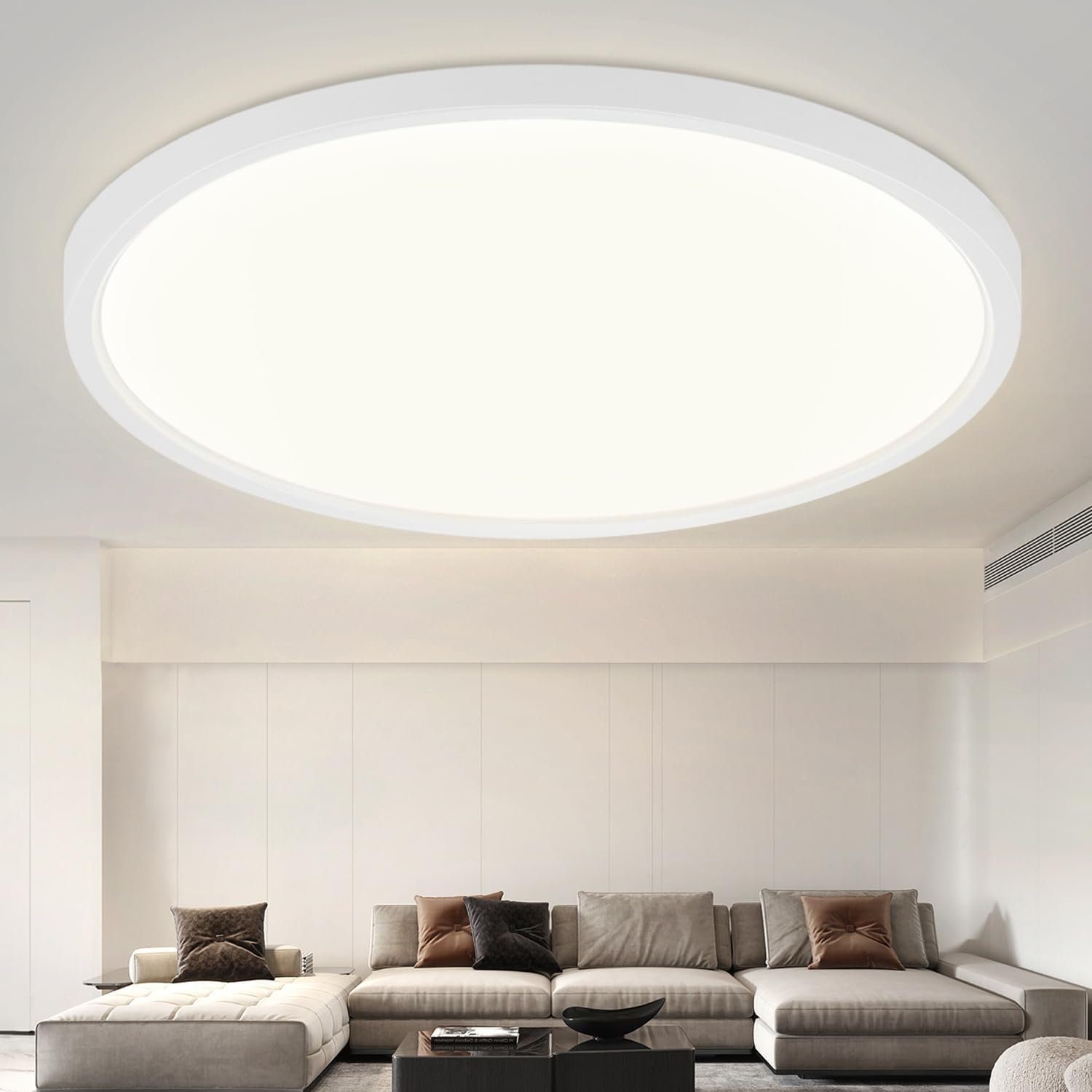 Nettlife LED Panel Deckenlampe Flach Deckenbeleuchtung Rund, IP44 Wasserdicht, LED fest integriert, Neutralweiß, für Badezimmer Schlafzimmer Küche | Panels