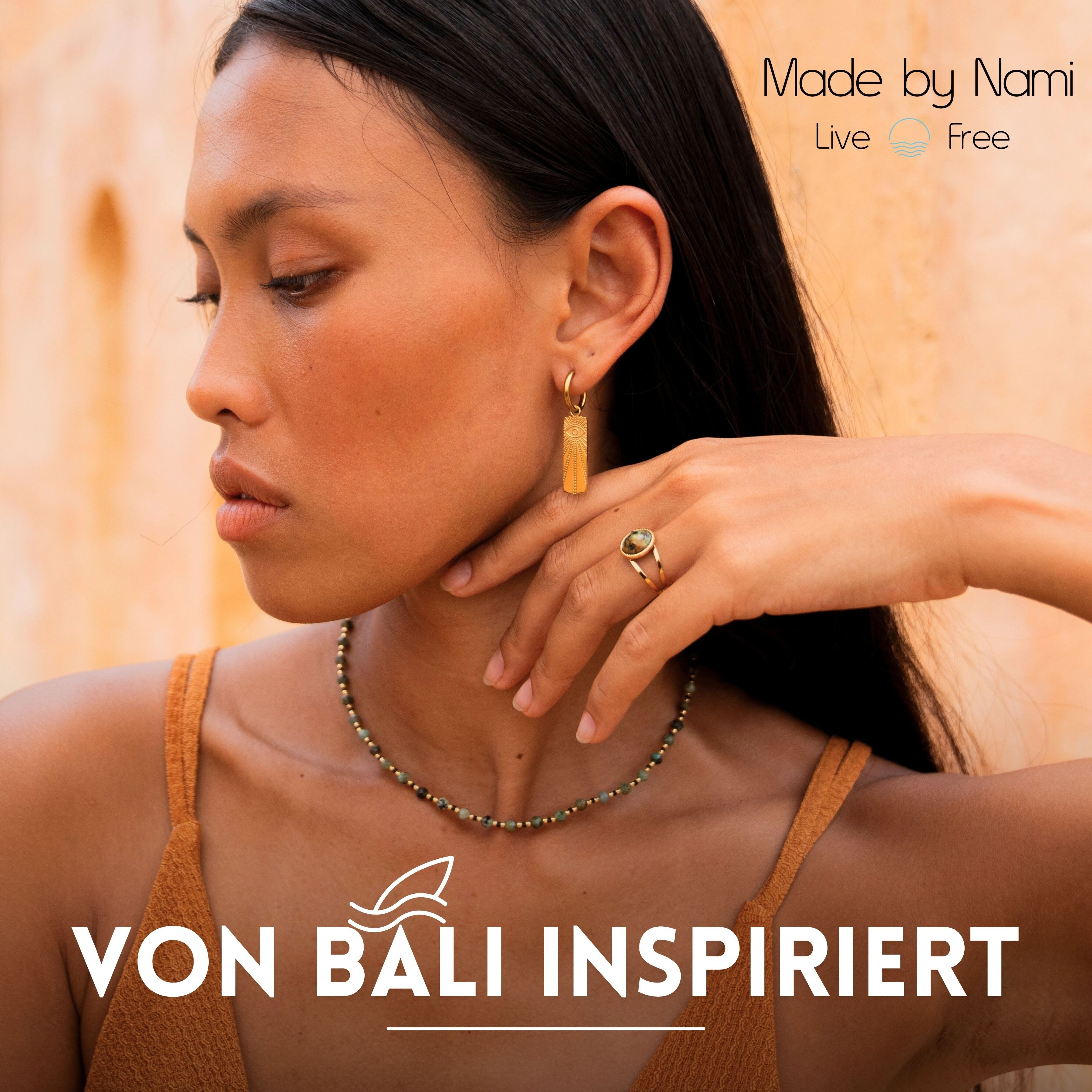 Made by Nami Ohrring-Set Damen Ohrringe Boho gold wasserfest Edelstahl hypoallergen, aus Edelstahl – wasserfest – hypoallergen – Boho-Stil – Bild 3 von 5