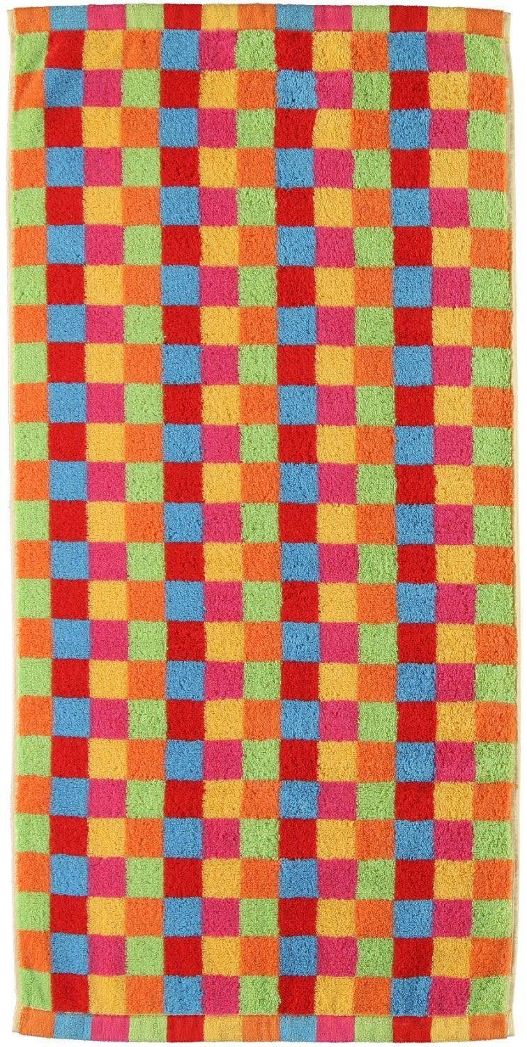 Cawö Saunatuch Lifestyle 25 - Cubes, Walkfrottee Karos (1-St), mit bunten multicolor
