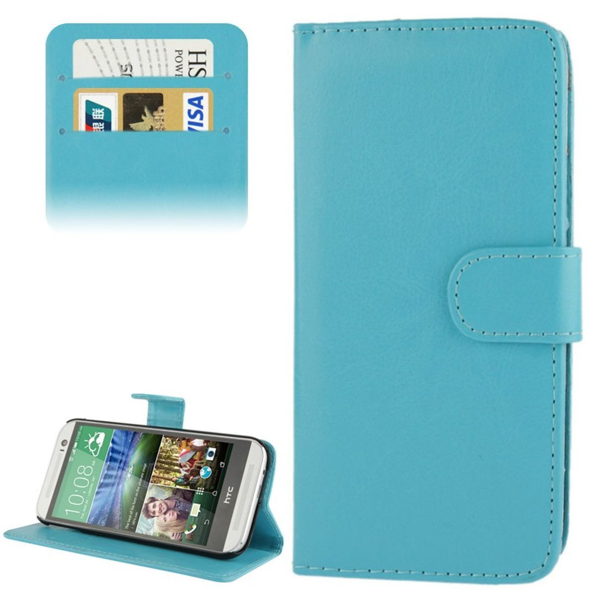 König Design Handyhülle HTC One M8, HTC One M8 Handyhülle Backcover Blau