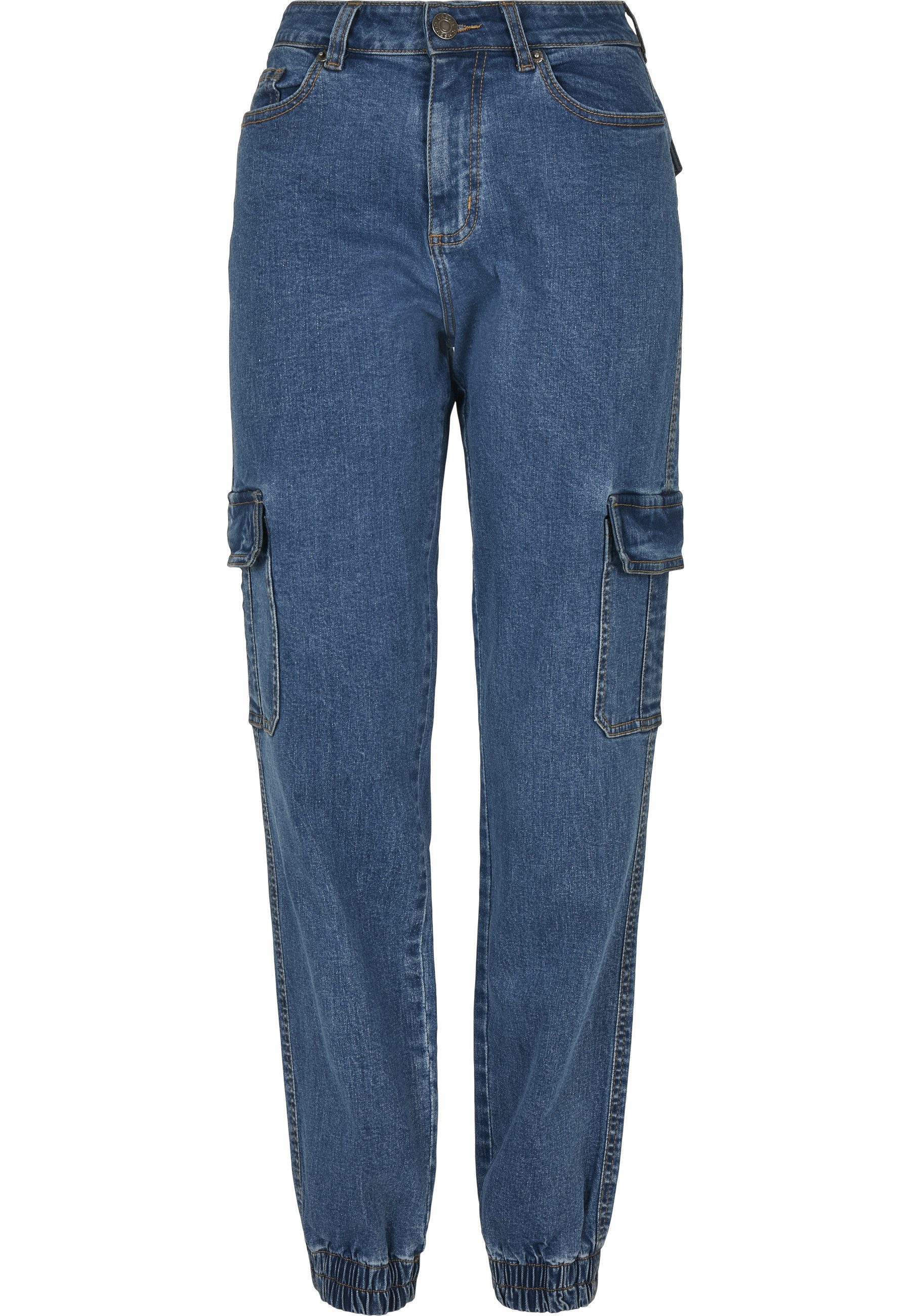 URBAN CLASSICS Stoffhose Urban Classics Damen Ladies Organic Stretch Denim Cargo Pants (1-tlg)
