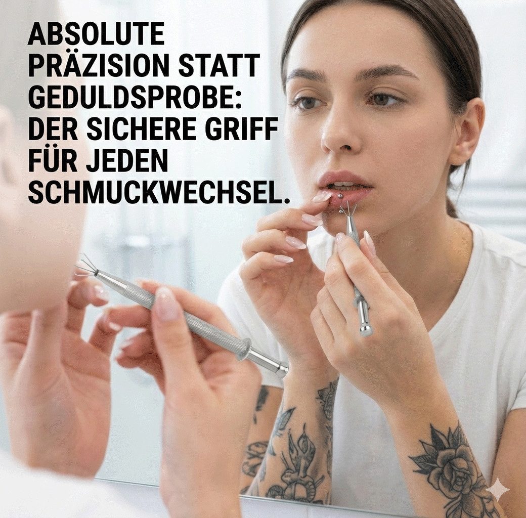 May Piercing-Set Kugelhalter - Kugelhalterpinzette - Piercing Pinzette - Piercing