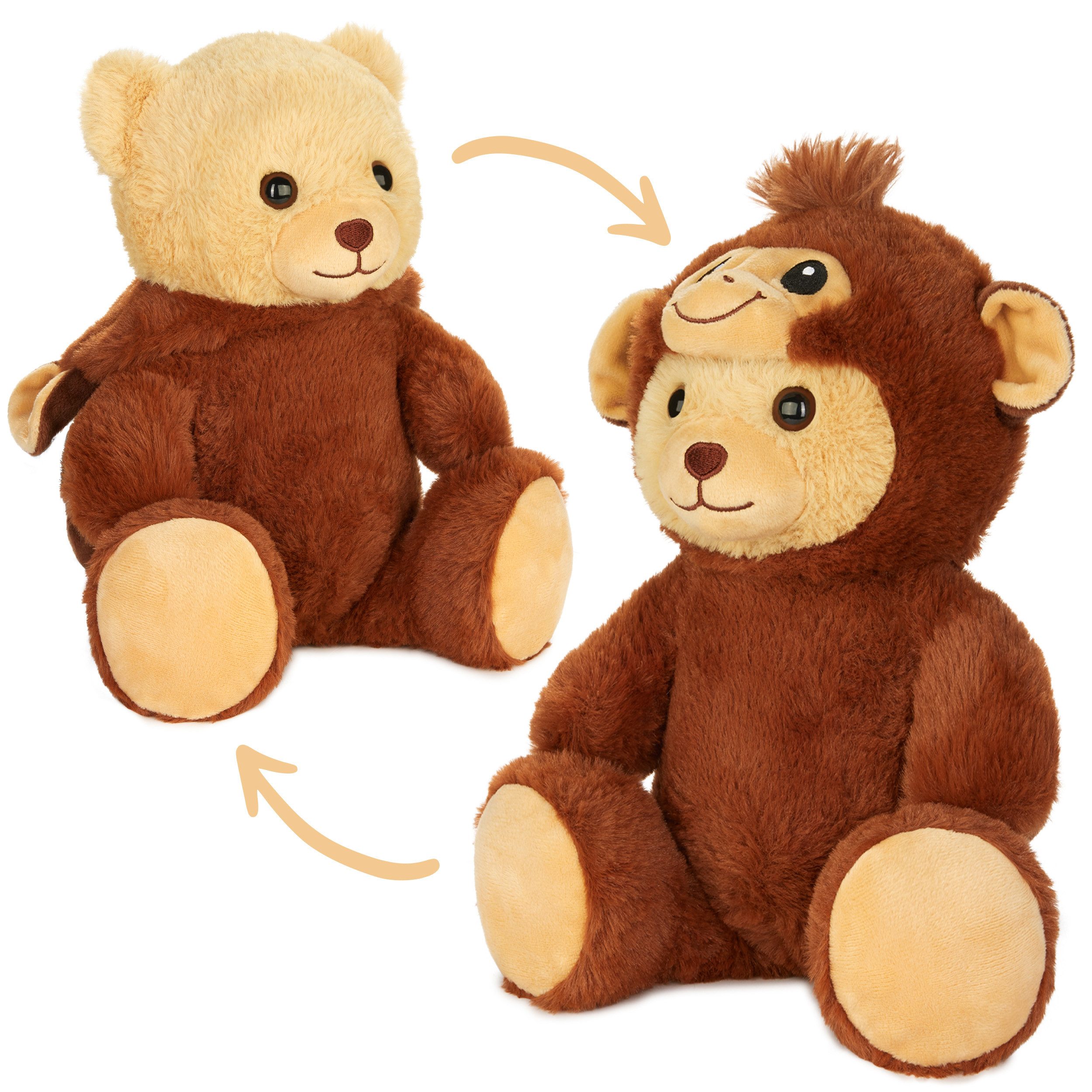 BRUBIES Kuscheltier Teddy Affe - 25 cm Teddybär im Affenkostüm mit Kapuze (Plüschtier für kuschelige Abenteuer, 1-St), Kuscheltier Geschenk für Kinder