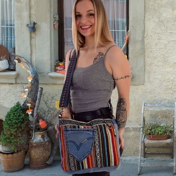 Sunsa Umhängetasche Schultertasche aus Jeans Crossbody Tasche mit Stoff, mit abnehmbaren Schulterriemen, enthält recyceltes Material