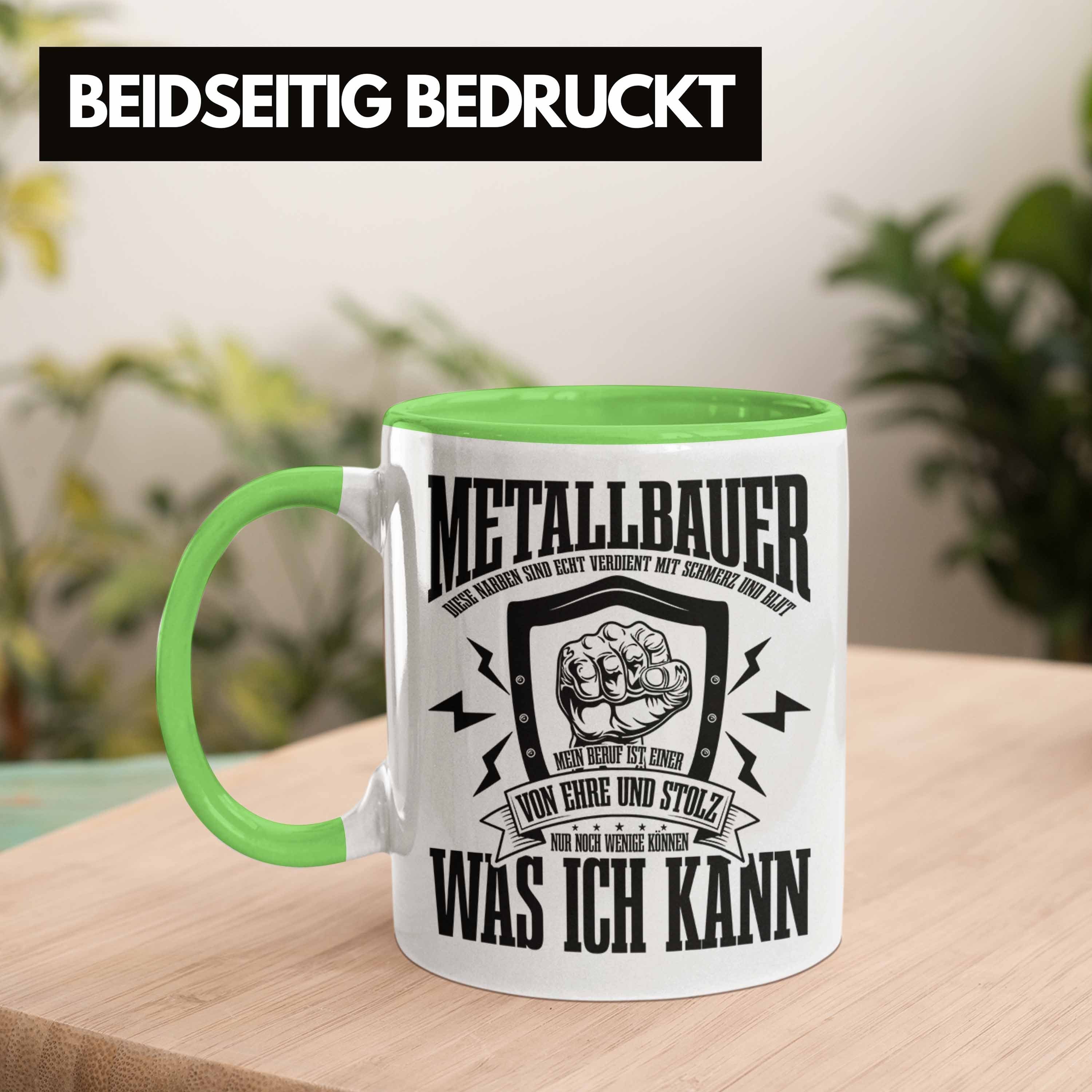Trendation Tasse Schweißen Tasse Geschenkidee Metallb Schweißer Grün Geschenk Schmied Spruch