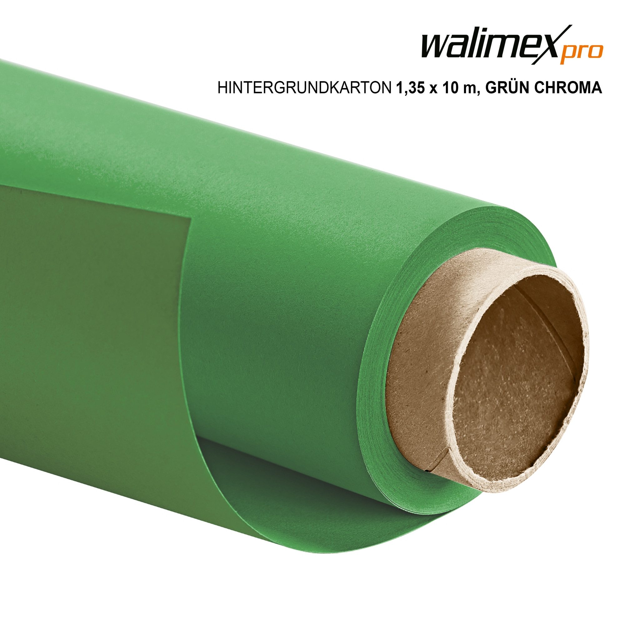 Walimex Pro Fotohintergrund Hintergrundkarton 1,35x10m,grün chroma