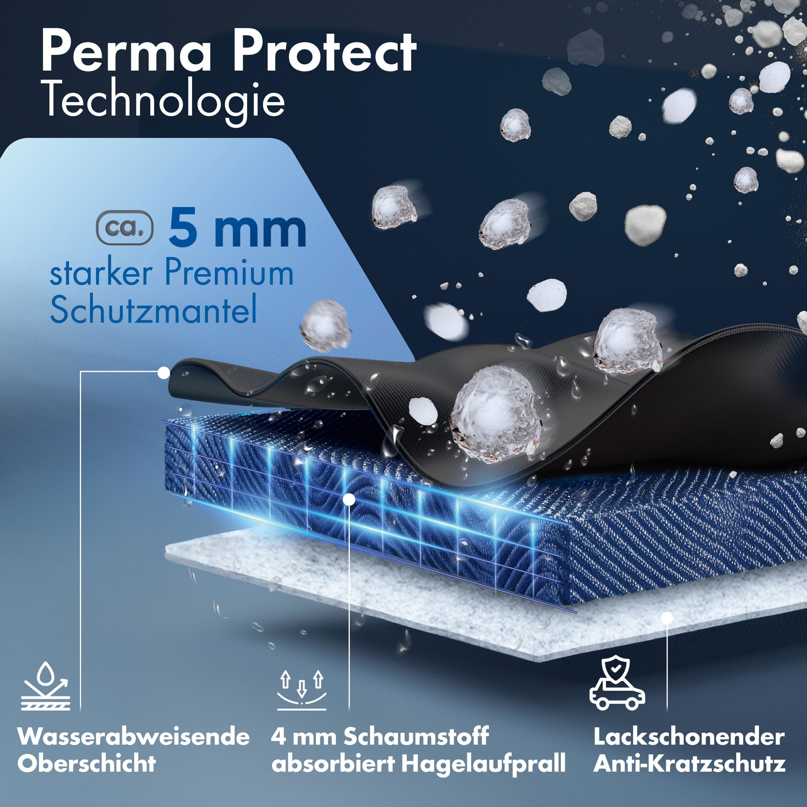 WALSER Autoplane Hagelschutz Perma Protect (1-St., 1 Hagelschutzplane, 3 Spanngurte) – Bild 4 von 5