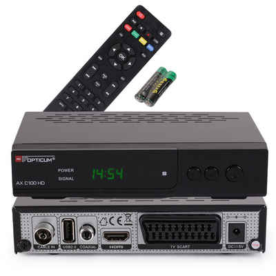 RED OPTICUM »AX C 100 HD mit Aufnahmefunktion schwarz« Kabel-Receiver (Digitaler Kabel-Receiver HD - EPG - HDMI - USB - SCART - Coaxial Audio I Receiver für Kabelfernsehen I DVB-C Receiver)