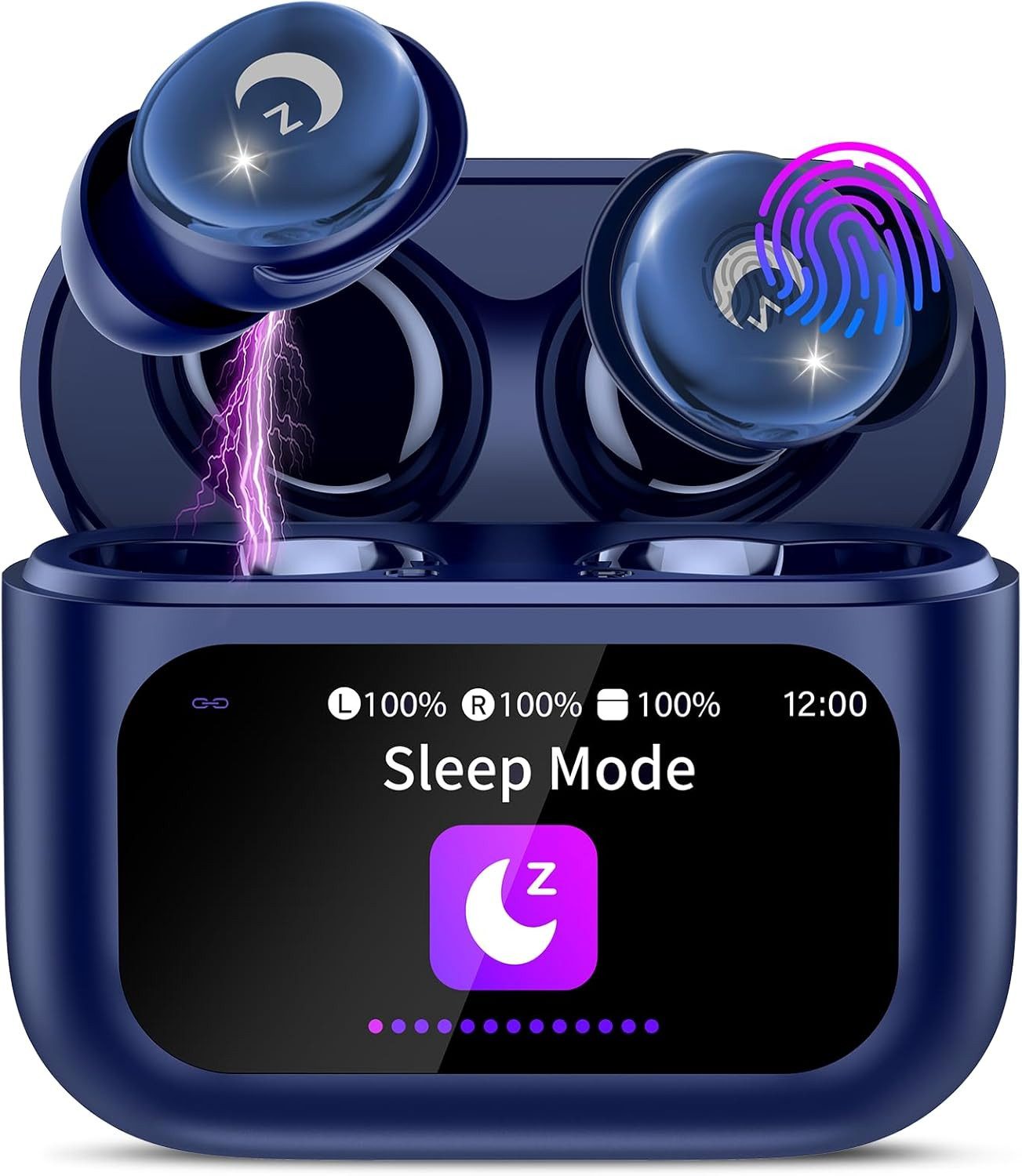 VEKJ Ultraleichte Schlafkopfhörer Bluetooth 5.4 mit Noise Cancelling In-Ear-Kopfhörer (Kabellose Mini Earbuds mit Bluetooth 5.4 garantieren stabile Verbindung und nahtloses Musik-Streaming ohne Unterbrechung., Kabellose Mini mit IPX7, Deep Bass & bis zu 48 Stunden Laufzeit)