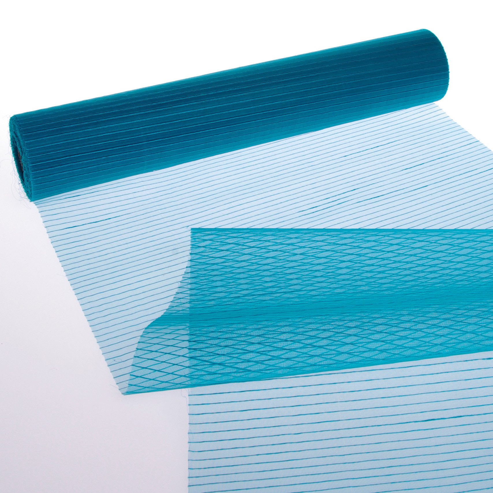 Tischläufer Tischläufer Organza mit Web-Streifen - Türkis - 280mm - 15m 70 280 020