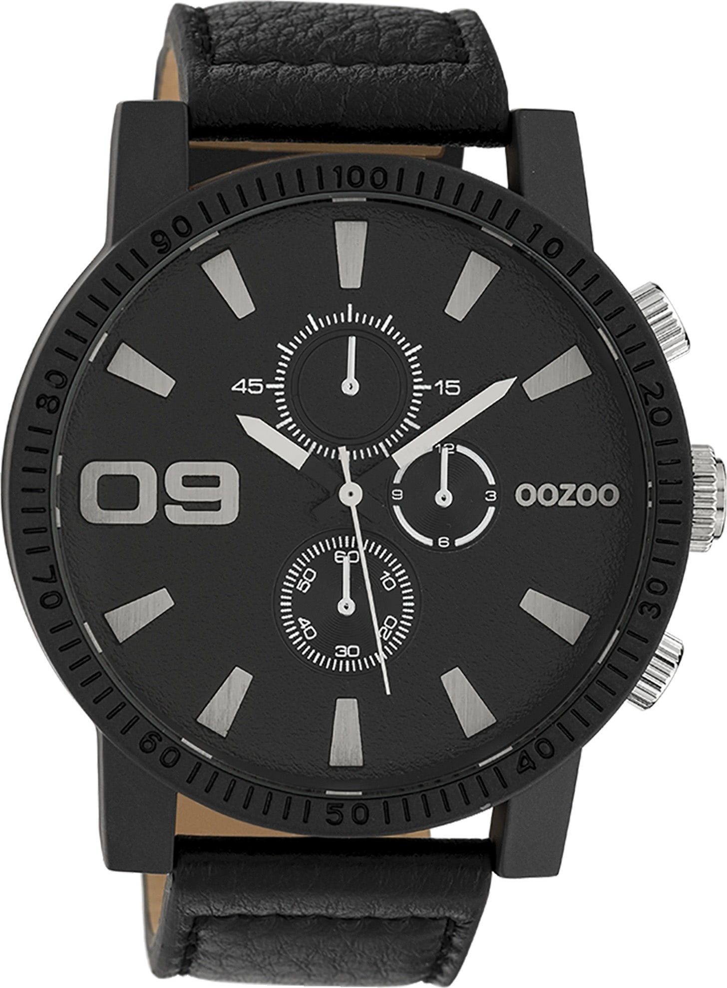 OOZOO Quarzuhr Oozoo Herren Armbanduhr Timepieces Analog, Herrenuhr rund, extra groß (ca. 50mm) Textilarmband, Fashion-Style