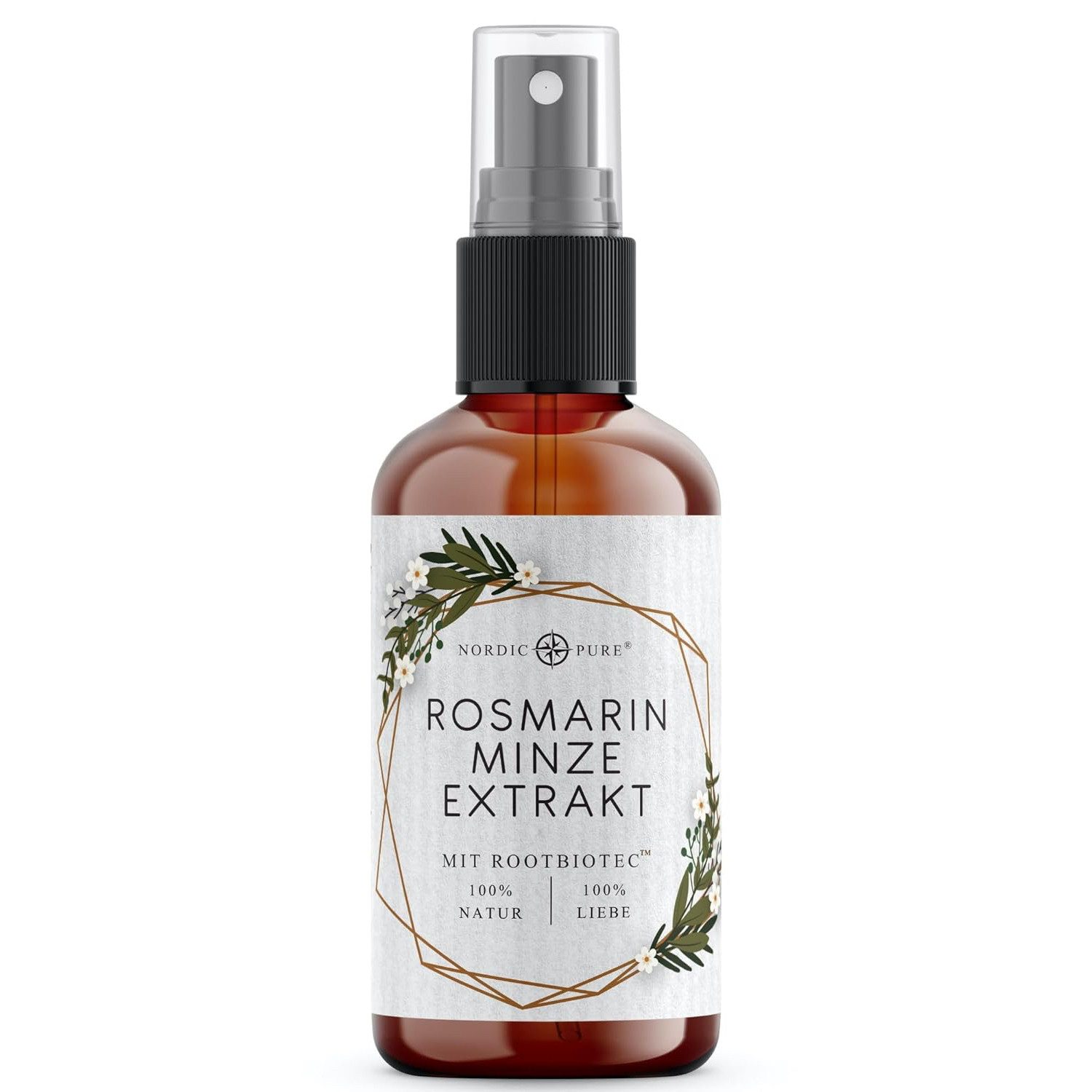 Nordic Pure® Haarserum Nordic Pure Rosmarin-Minze-Extrakt mit RootBioTec™, für eine belebende Kopfhautpflege, alle Haartypen & auch als Bartpflege – Alkoholfrei