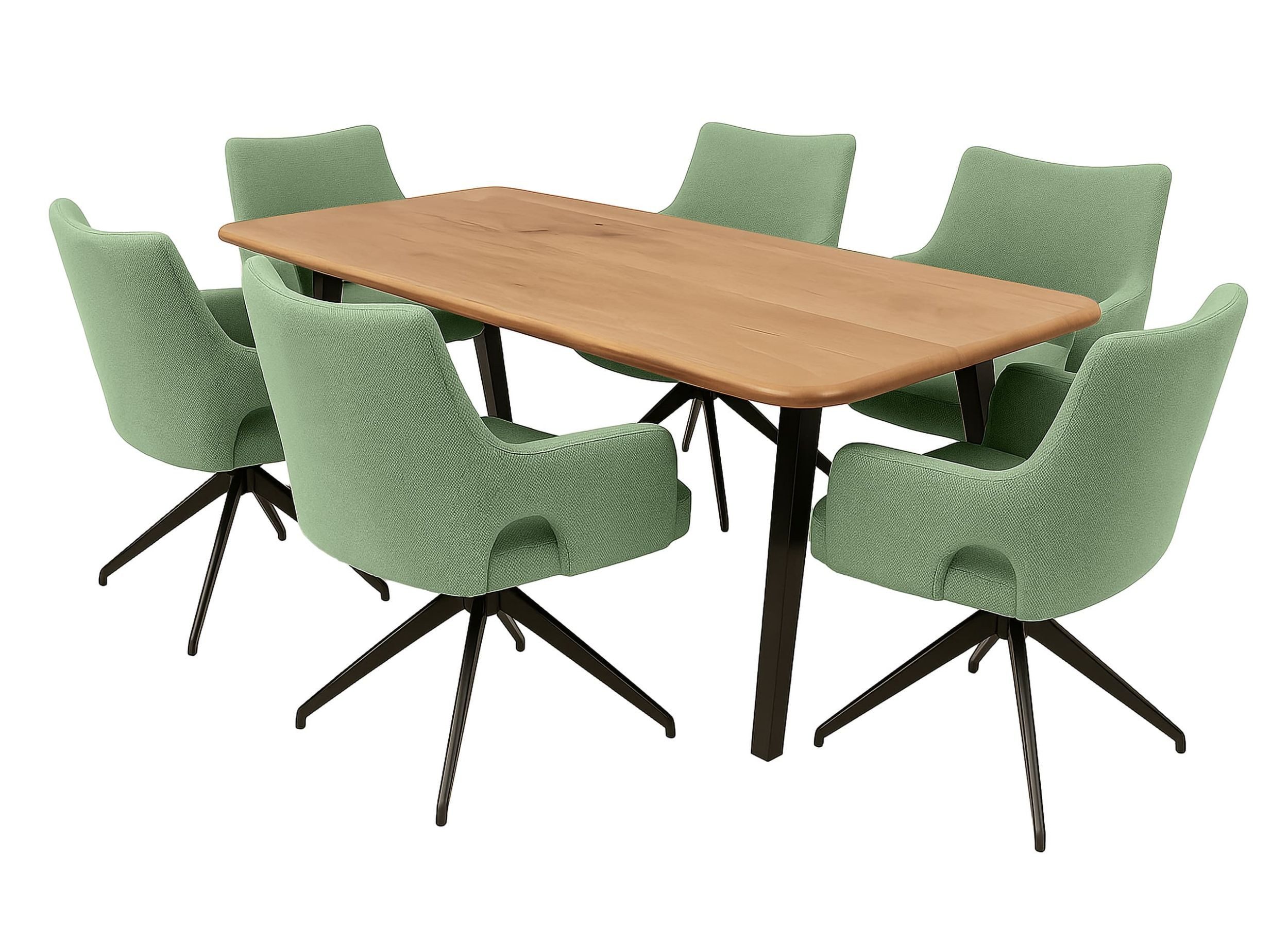 LC Home Essgruppe LC Home Essgruppe Livrono Esstisch Wildeiche Esszimmerstühle Webstoff