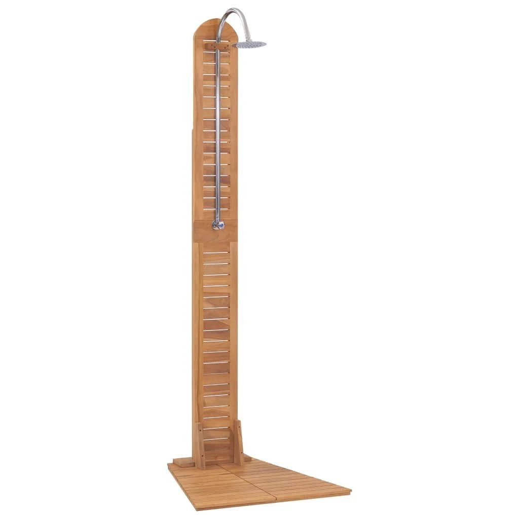 Gartendusche Außendusche Teak Massiv,Witterungsbeständigkeit,70 x 75 x 204 cm