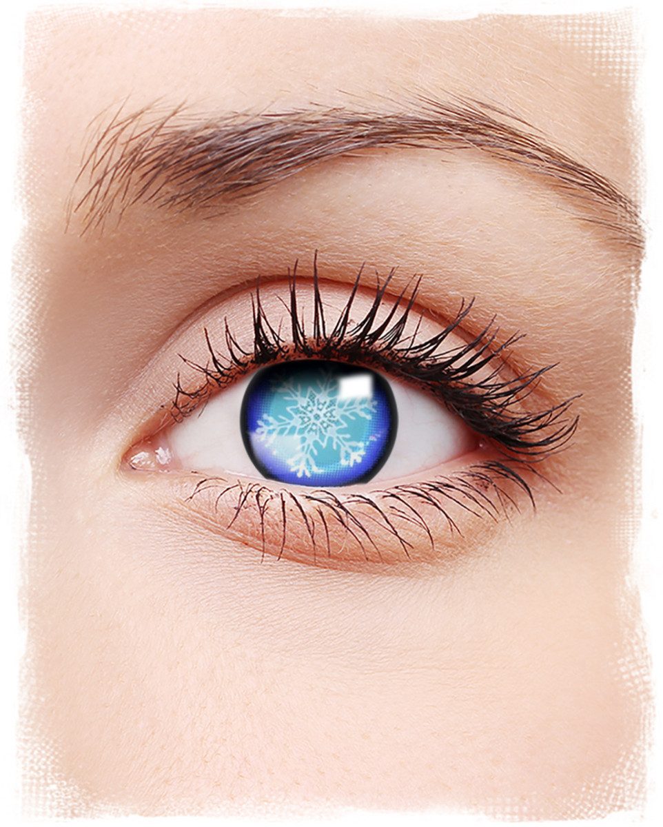 Horror-Shop Farblinsen Blaue Schneeflocken farbige Контактные линзы